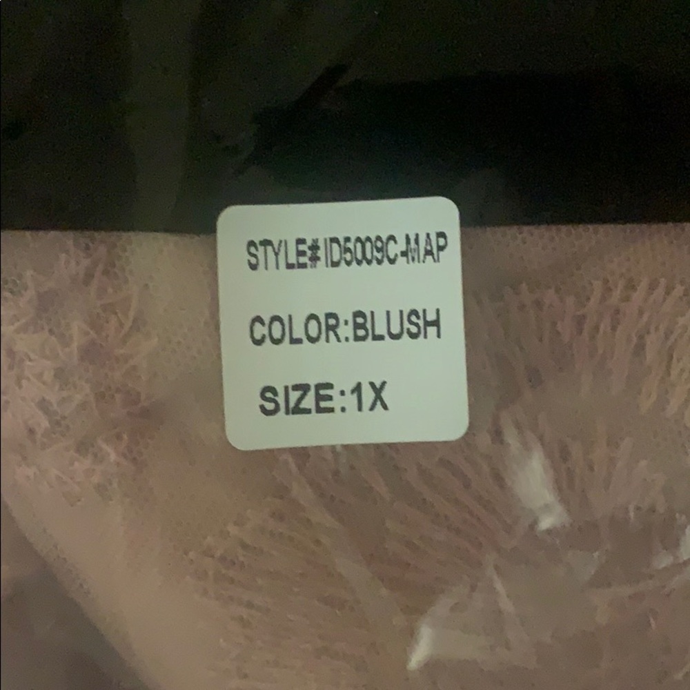 PinkBlush Lace Mesh Plus Maternity Maxi Dress 1X - Picture 13 of 13